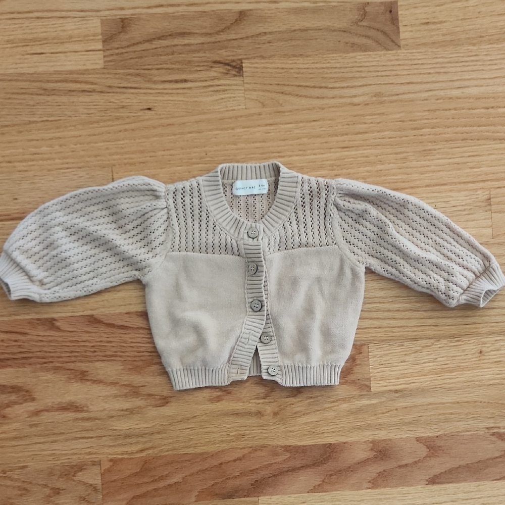 Quincey Mae Organic Cardigan Sweater 3/6 Mos
